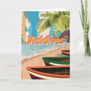 Maldives Vintage Reiseplakat Feiertagskarte