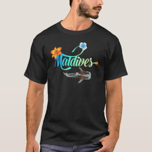 Maldives Whale Shark Hibiskus Palms Beach Souvenir T-Shirt