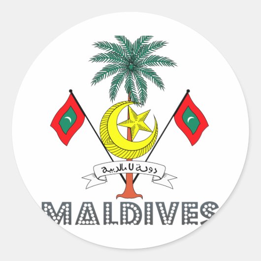 Maldivian Emblem Runder Aufkleber (Vorderseite)