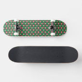 Maldivian Flag Colors Hearts Pattern Patriotic Skateboard (Horizontal)