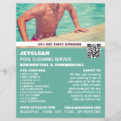 Male Bather Portrait, Swimming Pool Cleaning Flyer (Vorne)
