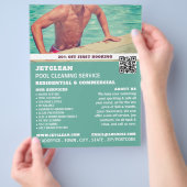 Male Bather Portrait, Swimming Pool Cleaning Flyer (Hand)