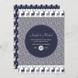 Male Birthday Invite Navy Blue STAG Winterveransta Einladung
