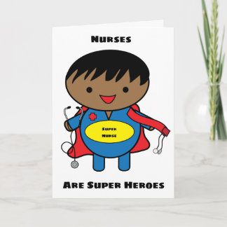 Male Black Nurses Super Hero Kawaii Personalize Karte