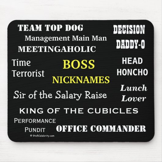 MALE BOSS Nicknames | Cruel Funny Job Titles Joke Mousepad (Vorne)