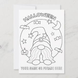 Male deinen eigenen Halloween-Gnom mit Mond an Feiertagskarte
