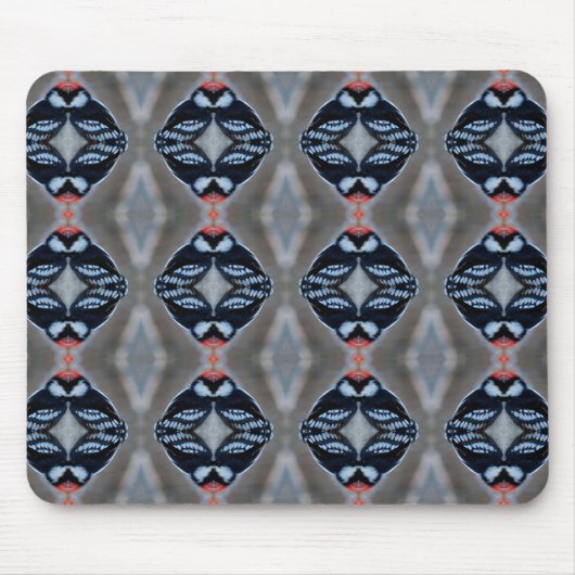 Male Downy Woodpecker Pattern Mousepad (Vorne)