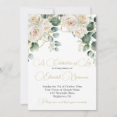 Male Funeral Gedenkstätte Foto Elegantes Blumenmus Einladung (Vorderseite)