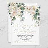 Male Funeral Gedenkstätte Foto Elegantes Blumenmus Einladung (Vorne/Hinten)