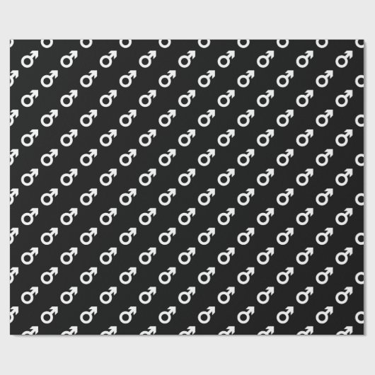 male gender symbol black white geschenkpapier (Flach)