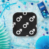 male gender symbol black white pappteller (Party)