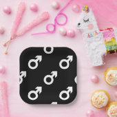 male gender symbol black white pappteller (Party)