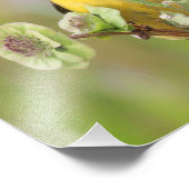 Male Goldfinch steht auf Blume Fotodruck (Ecke)