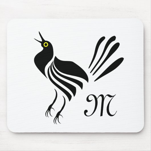 Male Grackle Black Bird Mousepad (Vorne)
