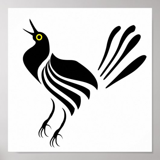 Male Grackle Black Bird Poster (Vorne)