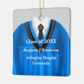 Male Grad Gown Blue and Black Ornament (Links)
