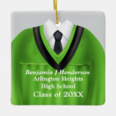Male Grad Gown Green und Black Ornament (Vorderseite)