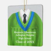 Male Grad Gown Green und Blue Ornament (Links)
