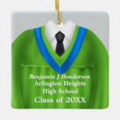 Male Grad Gown Green und Blue Ornament (Vorderseite)