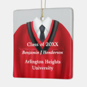 Male Grad Gown Red and Black Ornament (Links)