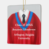 Male Grad Gown Red and Blue Ornament (Links)