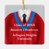 Male Grad Gown Red and Blue Ornament (Vorderseite)