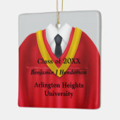 Male Grad Gown Red and Gold Ornament (Links)