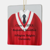 Male Grad Gown Red and White Ornament (Links)