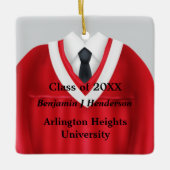 Male Grad Gown Red and White Ornament (Vorderseite)