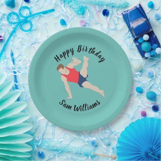Male Gymnast Pappteller (Party)