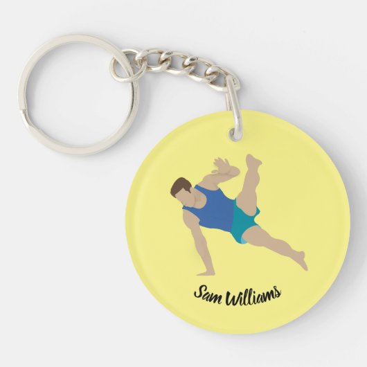 Male Gymnast Schlüsselanhänger (Vorderseite)