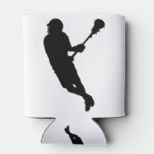 Male Lacrosse Player Silhouette Dosenkühler (Rückseite)