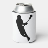 Male Lacrosse Player Silhouette Dosenkühler (Kanne Rückseite)