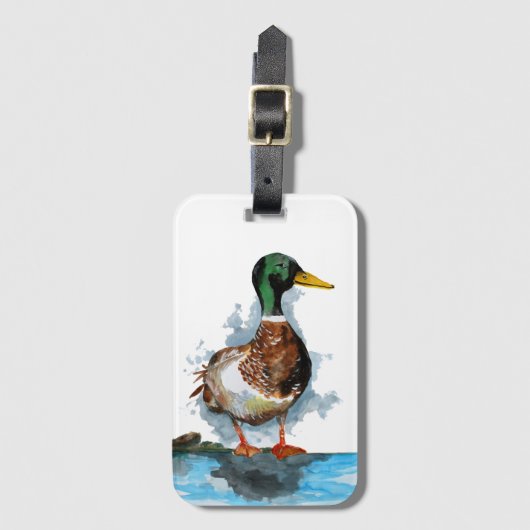 Male Mallard Duck Gepäckanhänger (Vorderseite Vertikal)