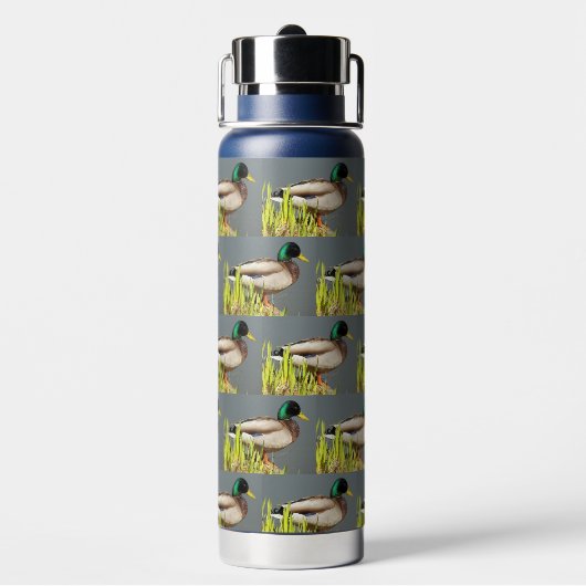 Male Mallard Duck Pattern Trinkflasche (Hinten)