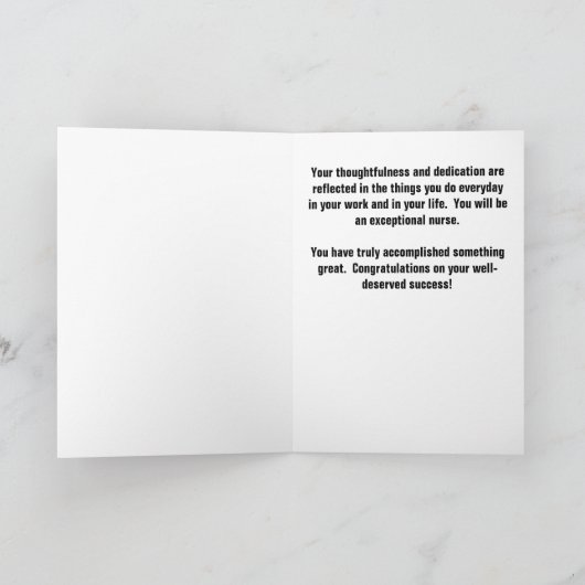 Male Nurse Abschluss Herzlichen Glückwunsch Karte (Innenseite)