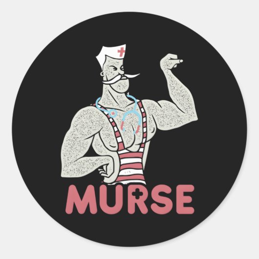 Male Nurse Murse Runder Aufkleber (Vorderseite)