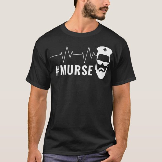 Male Nurse Ohrs Heartbeat Murse Ohrts RN LPN CNA T-Shirt (Vorderseite)