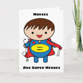 Male Nurses Super Hero Kawaii Personalize Karte