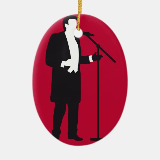 male opera singer ovales keramik ornament