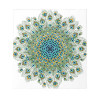 Male Peacock Colorful Mandala Notizblock