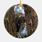 Male Pileated Woodpecker Keramik Ornament (Hinten)