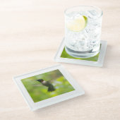 Male Ruby Throat Hummingbird Glasuntersetzer (Schrägansicht)