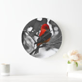Male Scarlet Tanager Große Wanduhr (Zuhause)