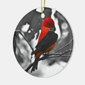 Male Scarlet Tanager Keramikornament (Links)