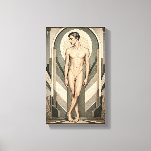 Male Study Art Deco Leinwanddruck (Vorderseite)