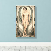 Male Study Art Deco Leinwanddruck (Insitu (Holzboden))