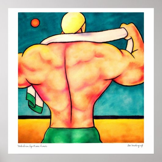 Male Swim Cap Green Trunks Poster (Vorne)