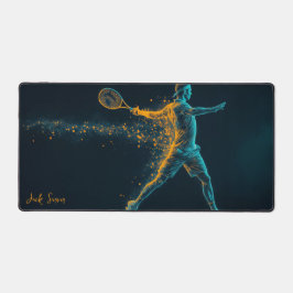 Male Tennis Player Hitting Ball Schreibtischunterlage