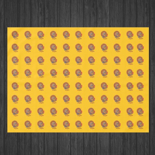 Male Thanksgiving Turkeys Fanned Tail Gold Tischdecke